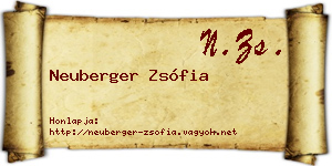 Neuberger Zsófia névjegykártya